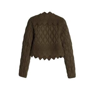 $600 ULLA JOHNSON Zofia Quilted Cotton Jacket In MilitaireP